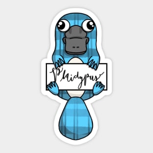 Plaidypus (Plaid Platypus) Sticker